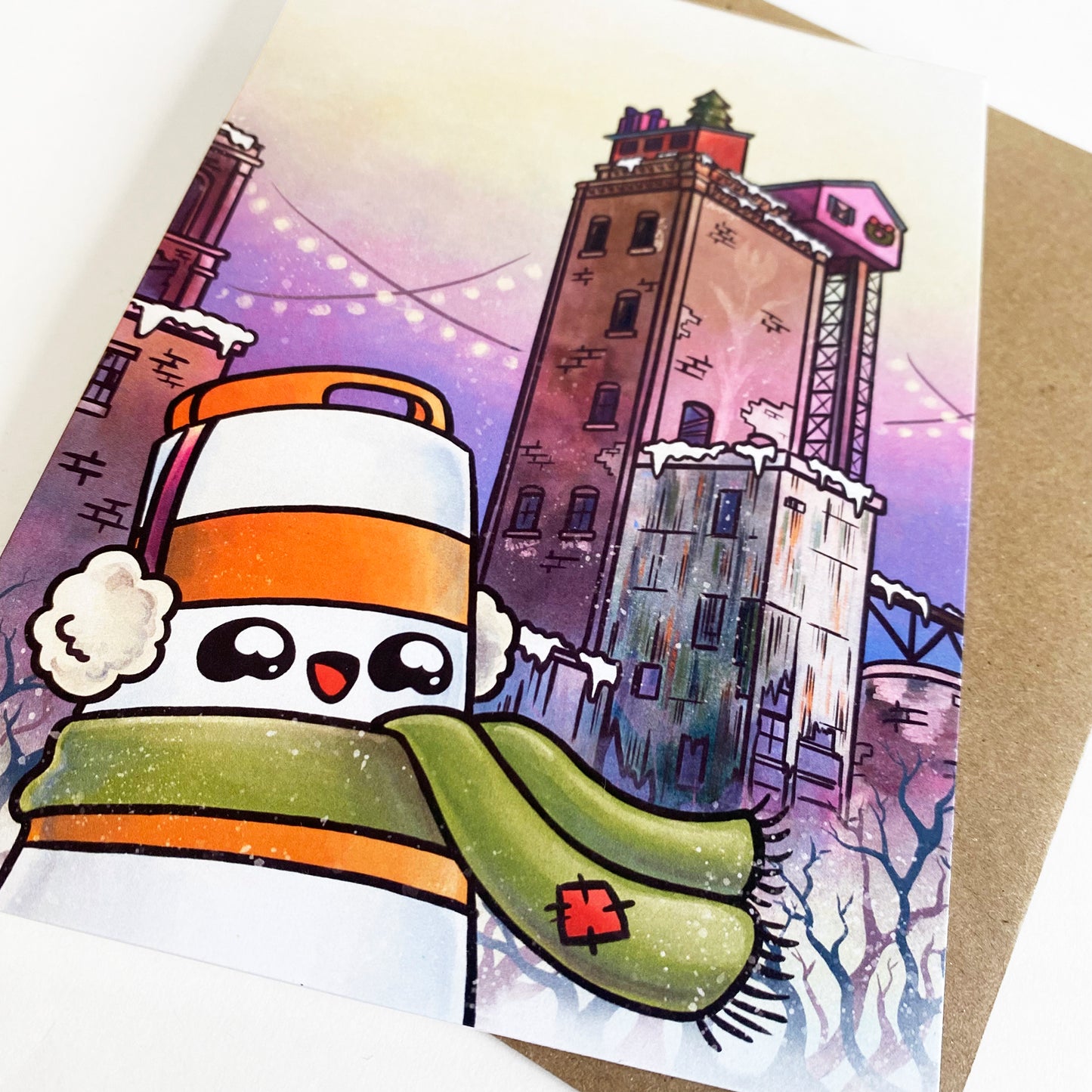 Pink House Holiday greeting card
