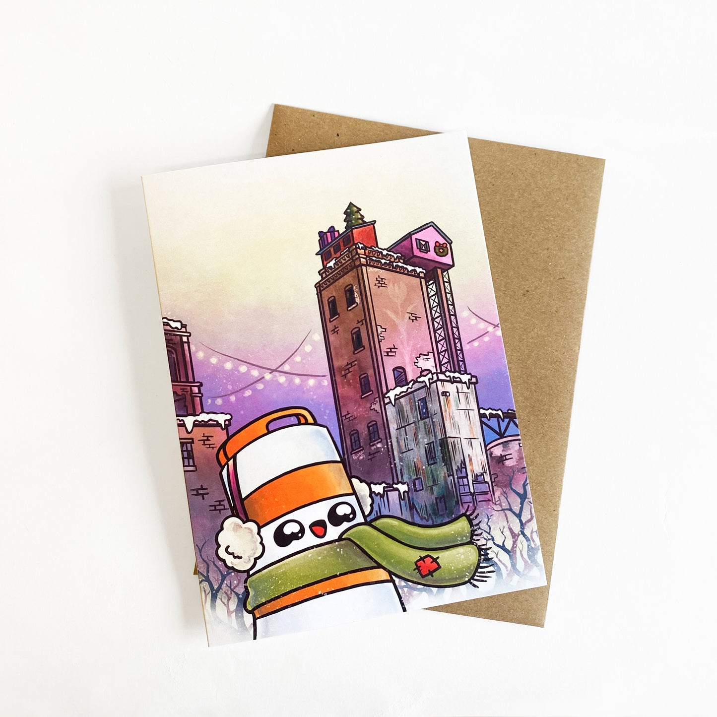 Pink House Holiday greeting card