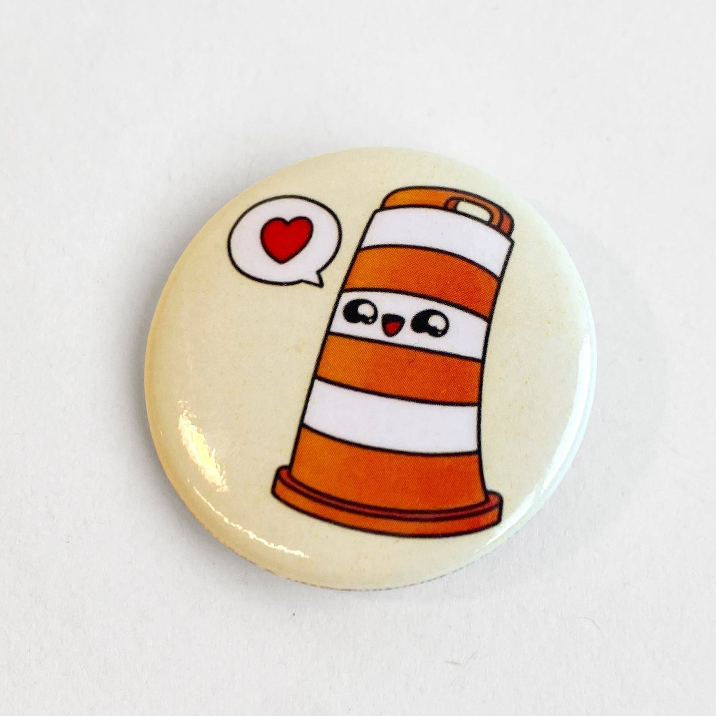 Ponto with heart 1.5" round button