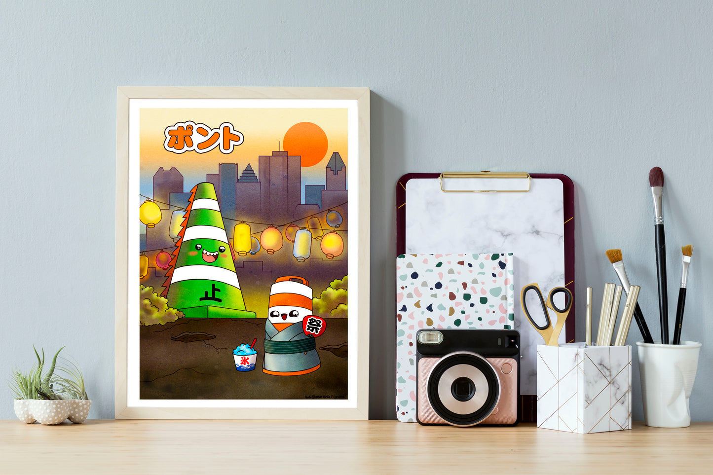 Matsuri Ponto with Conezilla 9x12 print