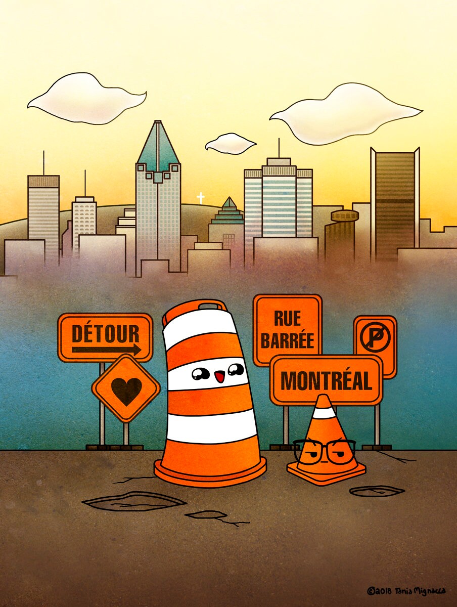 Montreal DÉTOUR 9x12 print