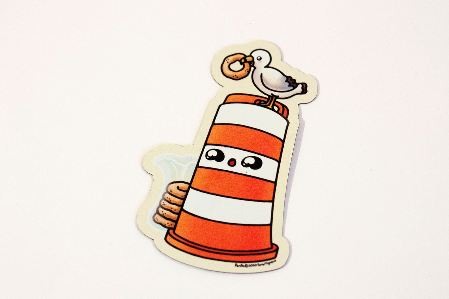 Ponto with bagel and seagull Fridge magnet