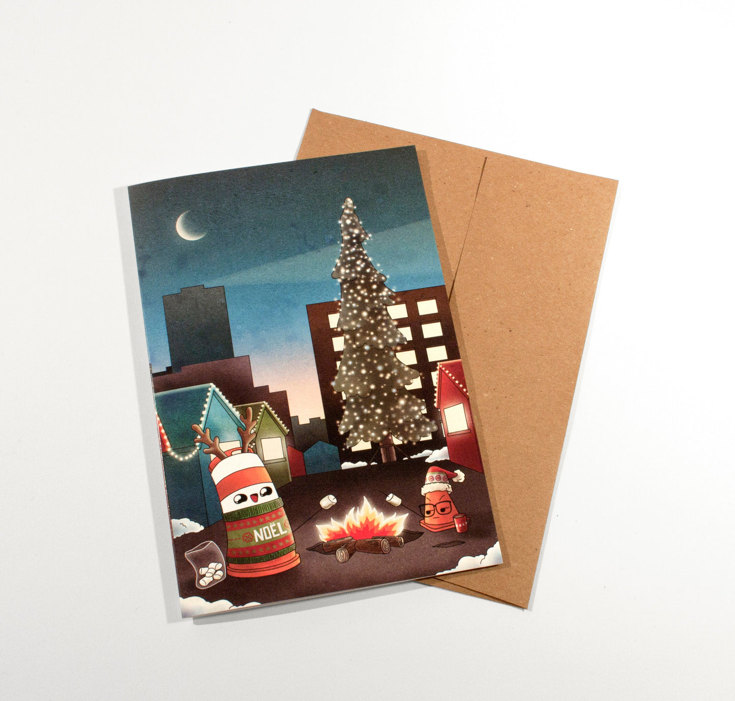 5 pack Holiday greeting cards