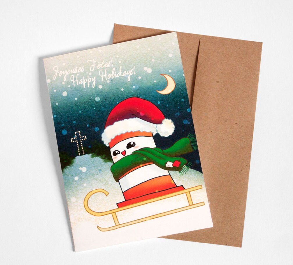 5 pack Holiday greeting cards