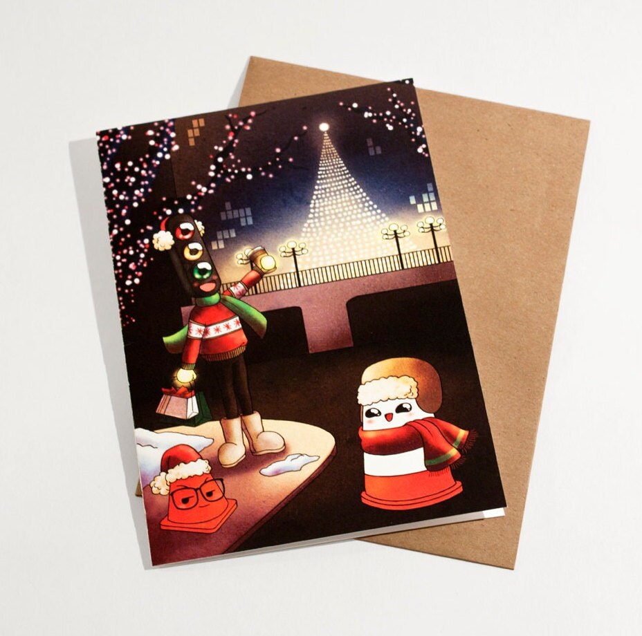 5 pack Holiday greeting cards