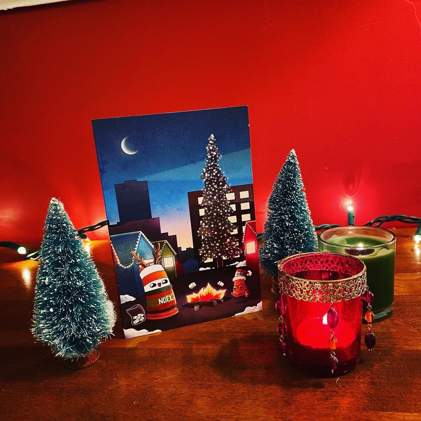 Ugly Xmas tree Holiday greeting card