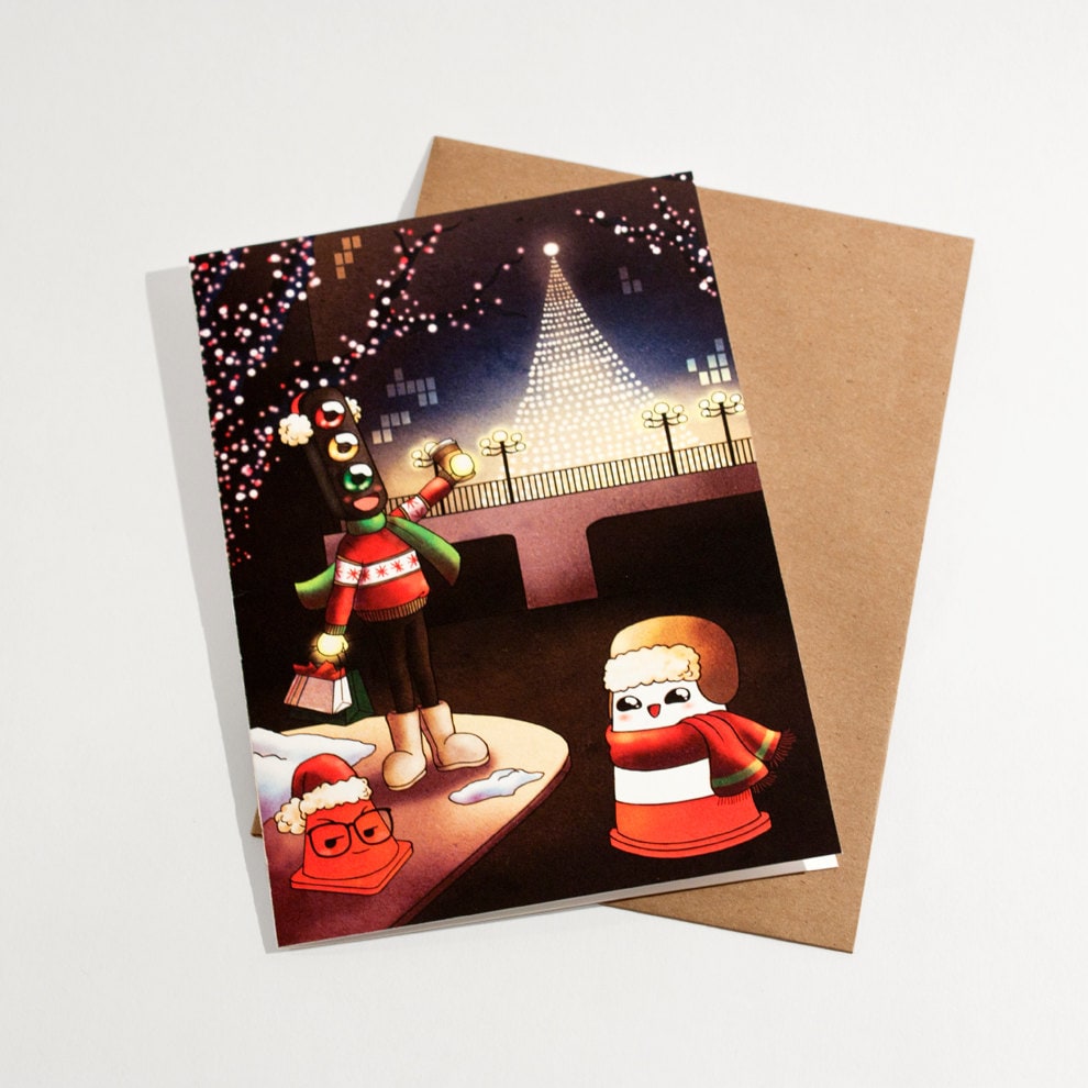 Christmas on McGill College avenue greeting card