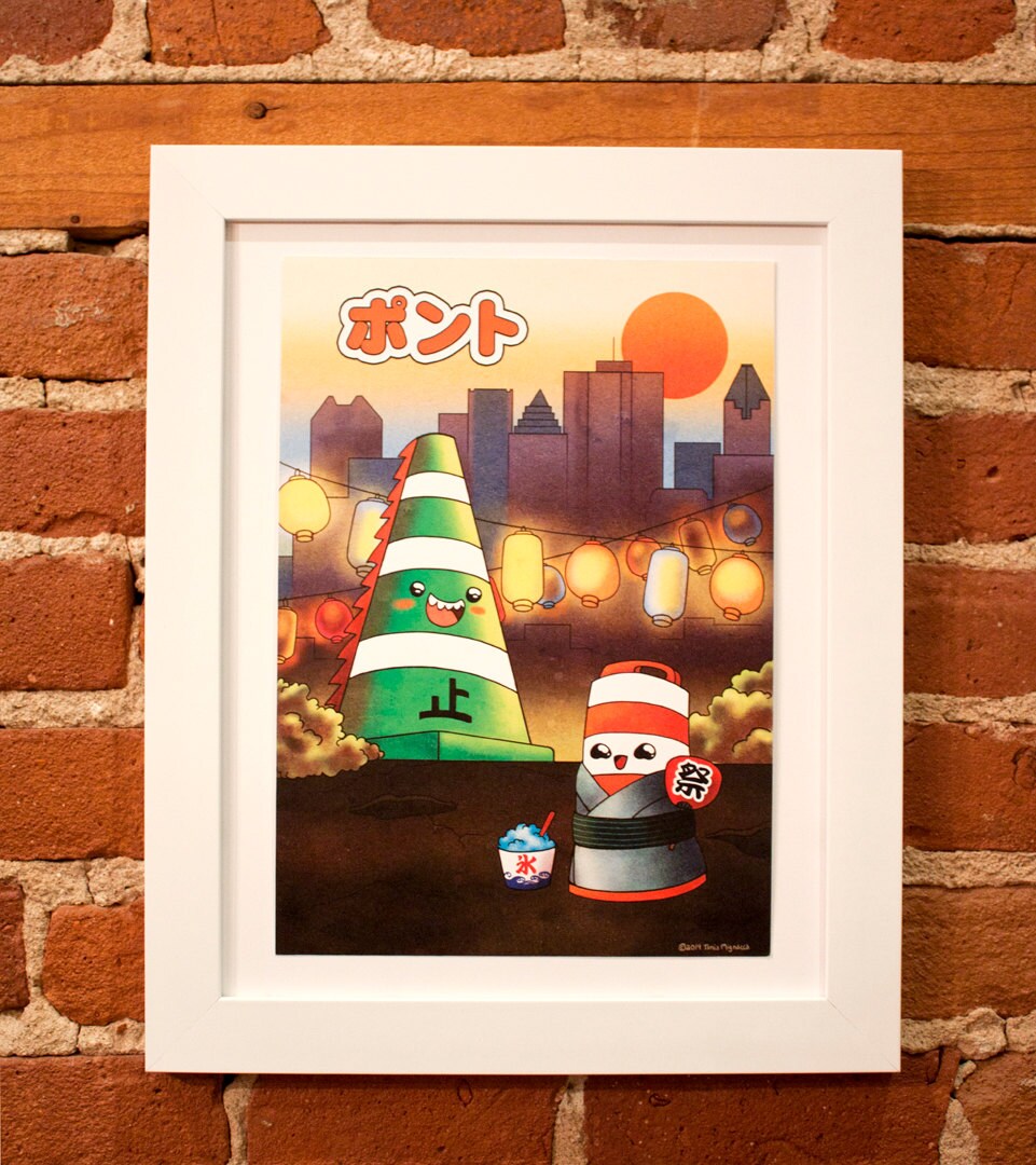 Matsuri Ponto with Conezilla 9x12 print