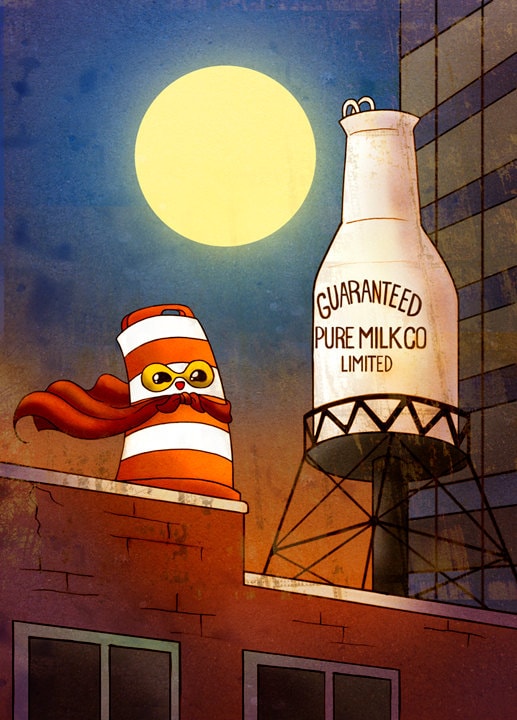 Guaranteed Pure Milk Bottle 13x19 Print