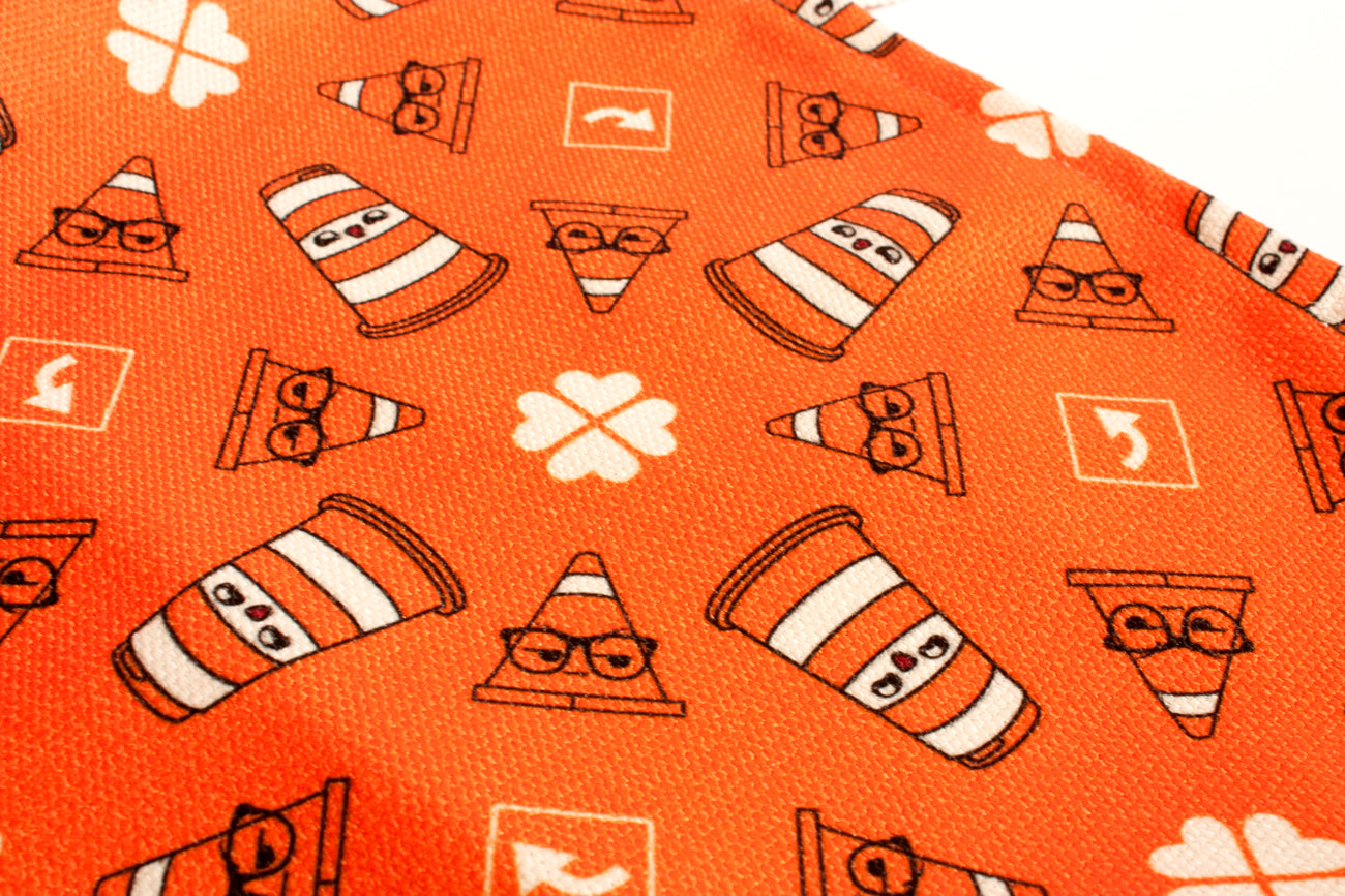 Construction pattern tote bag