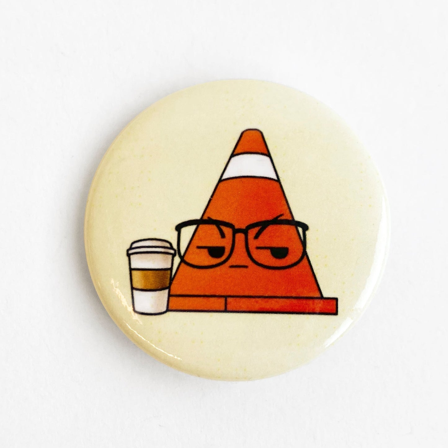 Gerald with coffee 1.5" round button