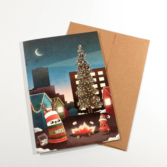 Ugly Xmas tree Holiday greeting card